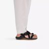Womens Maelynn Gem Black Nubuck Flat Sandals