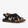 Womens Maelynn Gem Black Nubuck Flat Sandals