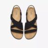 Womens Maelynn Gem Black Nubuck Flat Sandals