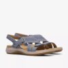 Womens Maelynn Gem Denim Blue Nubuck Flat Sandals