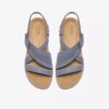 Womens Maelynn Gem Denim Blue Nubuck Flat Sandals