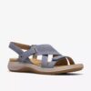 Womens Maelynn Gem Denim Blue Nubuck Flat Sandals