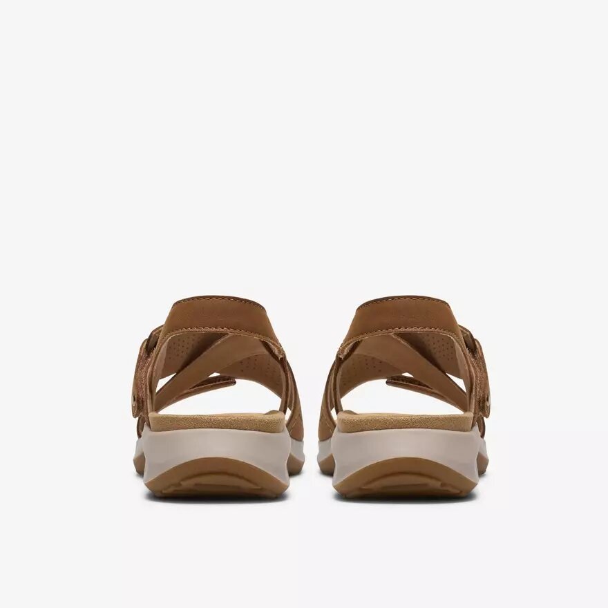Womens Maelynn Gem Tan Nubuck Flat Sandals Womens Maelynn Gem Tan Nubuck Flat Sandals