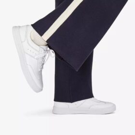 Womens Makea Court White Leather Sneakers