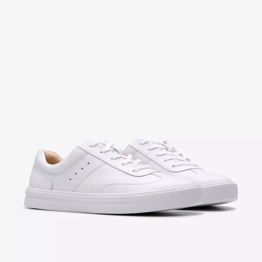 Womens Makea Court White Leather Sneakers Womens Makea Court White Leather Sneakers