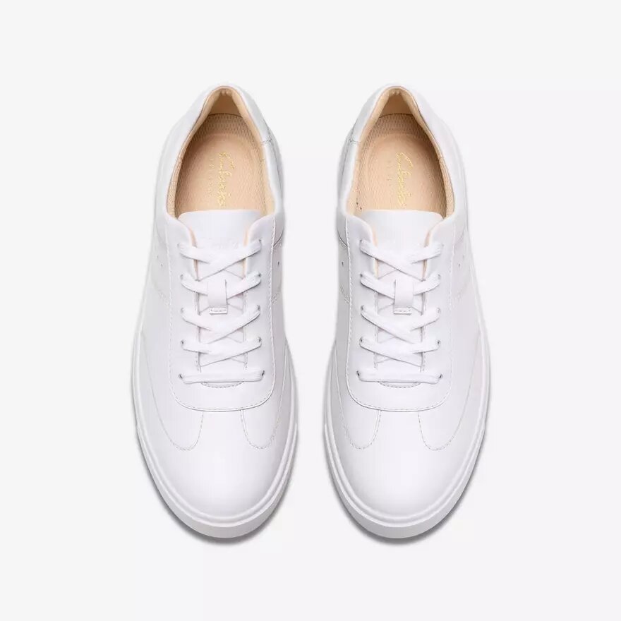 Womens Makea Court White Leather Sneakers Womens Makea Court White Leather Sneakers