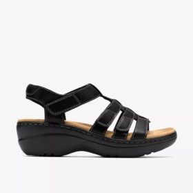Womens Merliah2 Ruby Black Leather Wedges