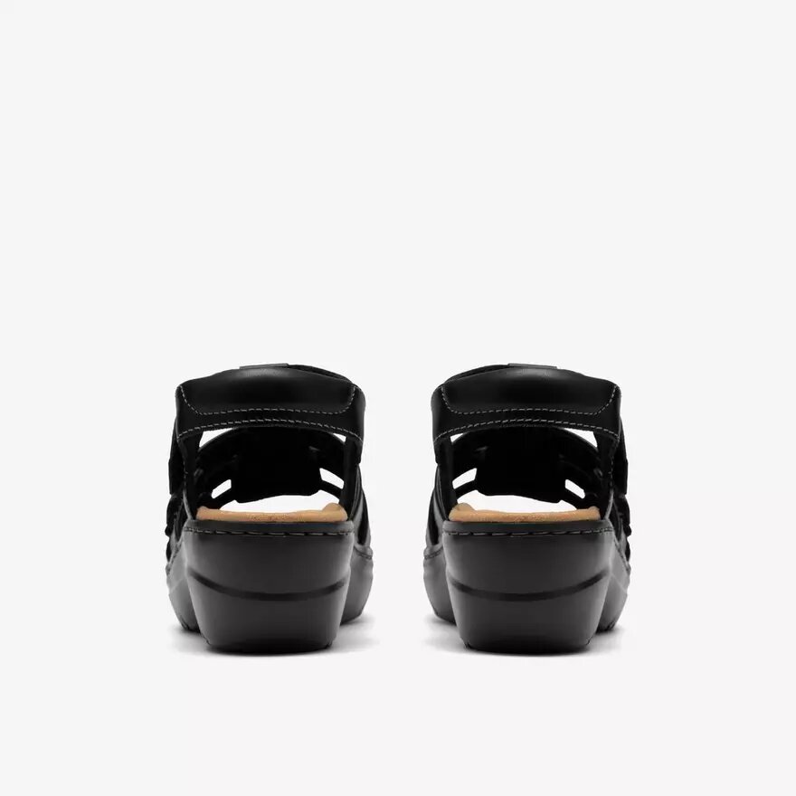 Womens Merliah2 Ruby Black Leather Wedges Womens Merliah2 Ruby Black Leather Wedges