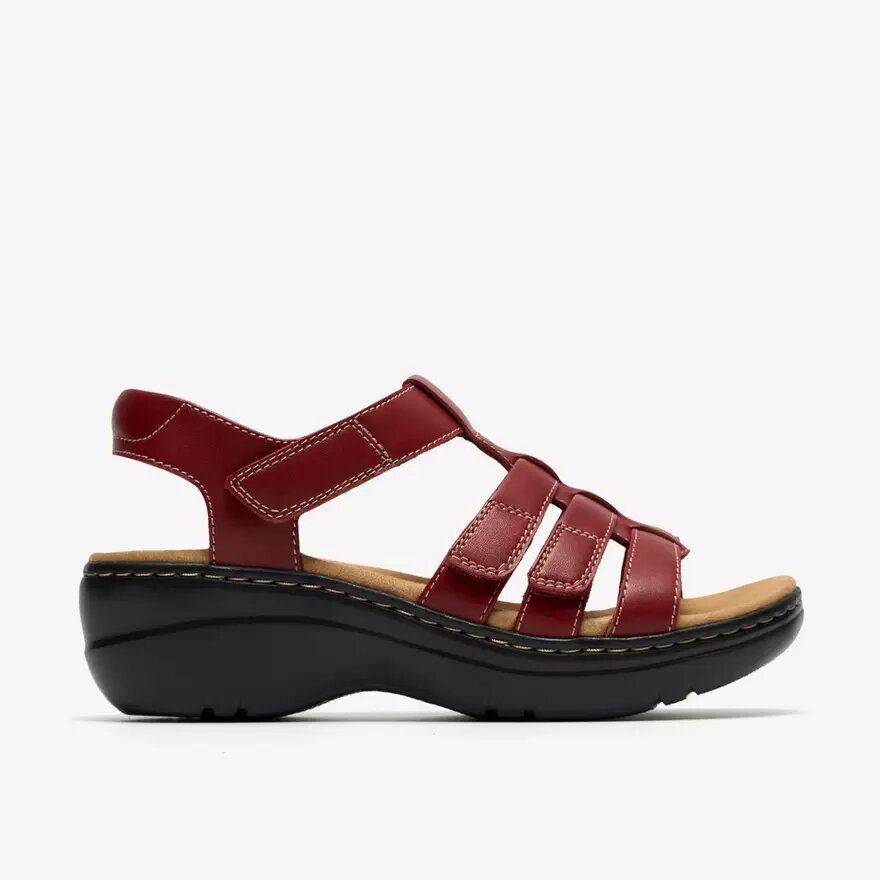 Womens Merliah2 Ruby Red Leather Wedges Womens Merliah2 Ruby Red Leather Wedges