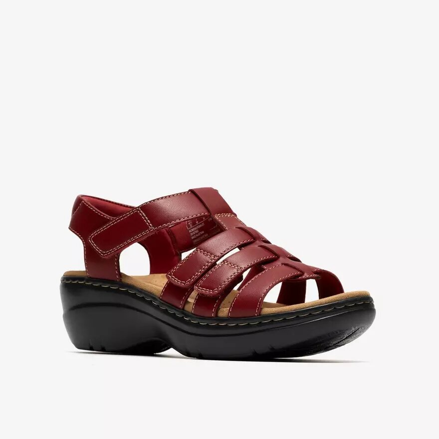 Womens Merliah2 Ruby Red Leather Wedges Womens Merliah2 Ruby Red Leather Wedges
