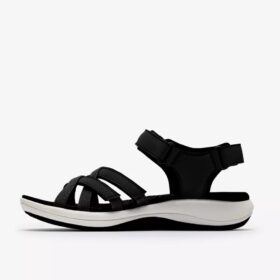 Womens Mira Shore Black Strappy Sandals