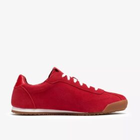 Womens Moritz Lo2 Red Suede Sneakers