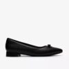 Womens Natalyn Trim Black Leather Slip-Ons Womens Natalyn Trim Black Leather Slip-Ons