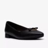 Womens Natalyn Trim Black Leather Slip-Ons Womens Natalyn Trim Black Leather Slip-Ons