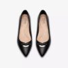 Womens Natalyn Trim Black Leather Slip-Ons Womens Natalyn Trim Black Leather Slip-Ons