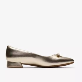 Womens Natalyn Trim Gold Metallic Slip-Ons | Clark