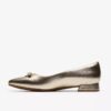 Womens Natalyn Trim Gold Metallic Slip-Ons | Clark
