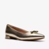 Womens Natalyn Trim Gold Metallic Slip-Ons | Clark