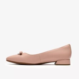 Womens Natalyn Trim Light Pink Leather Slip-Ons