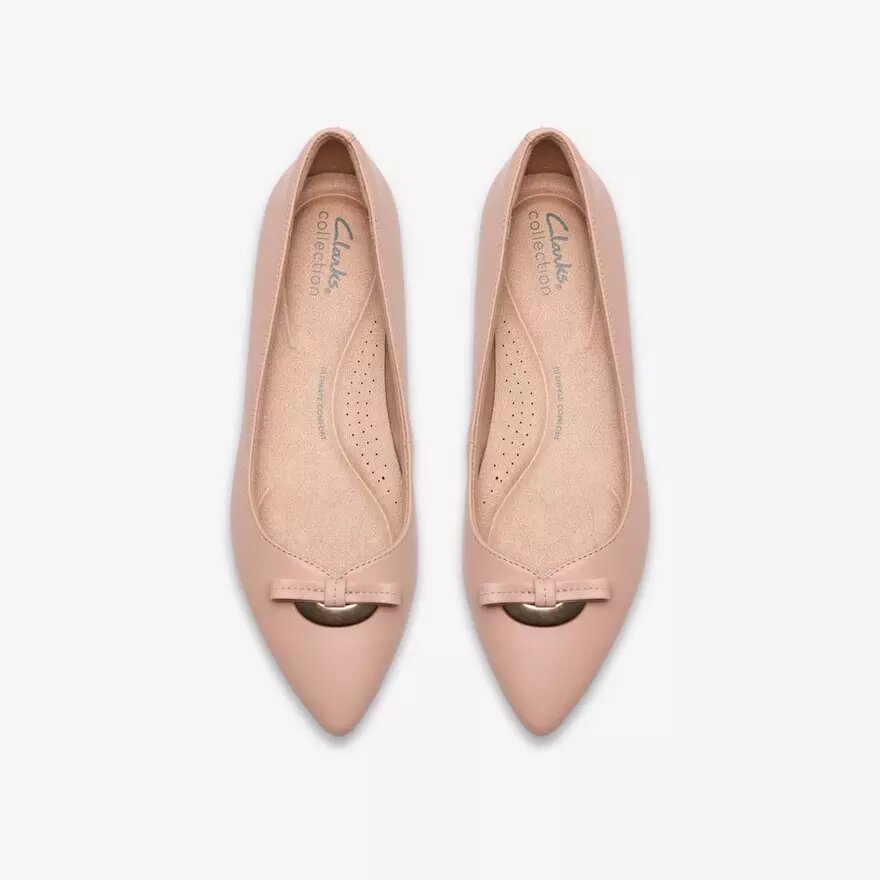 Womens Natalyn Trim Light Pink Leather Slip-Ons Womens Natalyn Trim Light Pink Leather Slip-Ons