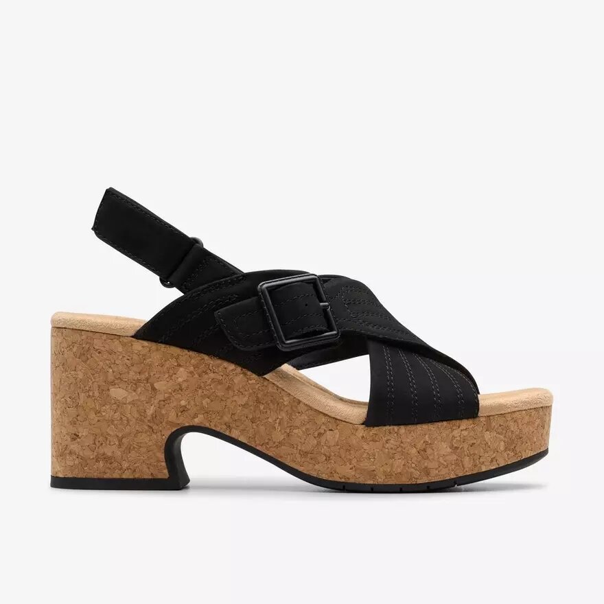 Womens Nerisa West Black Nubuck Wedges Womens Nerisa West Black Nubuck Wedges