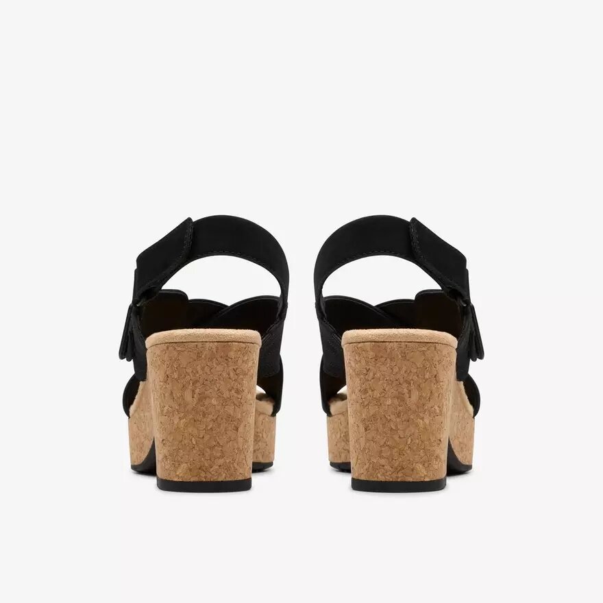 Womens Nerisa West Black Nubuck Wedges Womens Nerisa West Black Nubuck Wedges