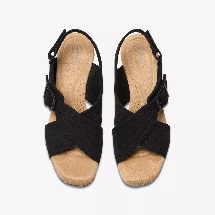 Womens Nerisa West Black Nubuck Wedges Womens Nerisa West Black Nubuck Wedges