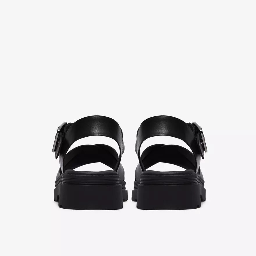 Womens Orinoco3 Cross Black Leather Flat Sandals Womens Orinoco3 Cross Black Leather Flat Sandals