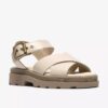 Womens Orinoco3 Cross Cream Leather Flat Sandals