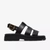 Womens Orinoco3 Strap Black Leather Flat Sandals Womens Orinoco3 Strap Black Leather Flat Sandals