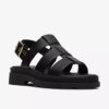 Womens Orinoco3 Strap Black Leather Flat Sandals Womens Orinoco3 Strap Black Leather Flat Sandals