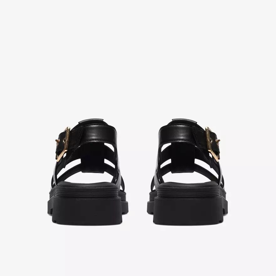 Womens Orinoco3 Strap Black Leather Flat Sandals Womens Orinoco3 Strap Black Leather Flat Sandals