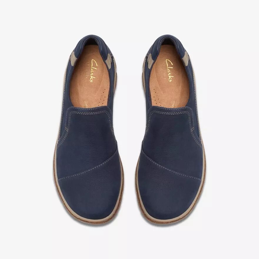 Womens Orlene Slip Navy Nubuck Slip-Ons Womens Orlene Slip Navy Nubuck Slip-Ons