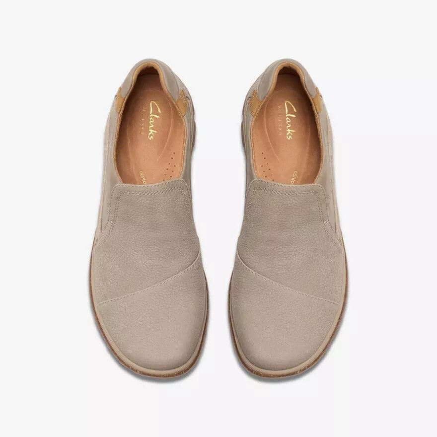 Womens Orlene Slip Stone Nubuck Slip-Ons Womens Orlene Slip Stone Nubuck Slip-Ons