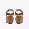 Womens Rose Style Taupe Metallic Wedges