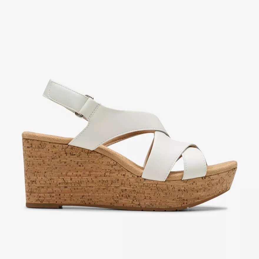 Womens Rose Style White Leather Wedges Womens Rose Style White Leather Wedges