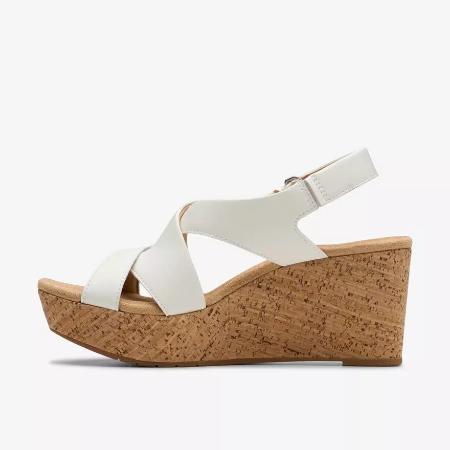 Womens Rose Style White Leather Wedges Womens Rose Style White Leather Wedges