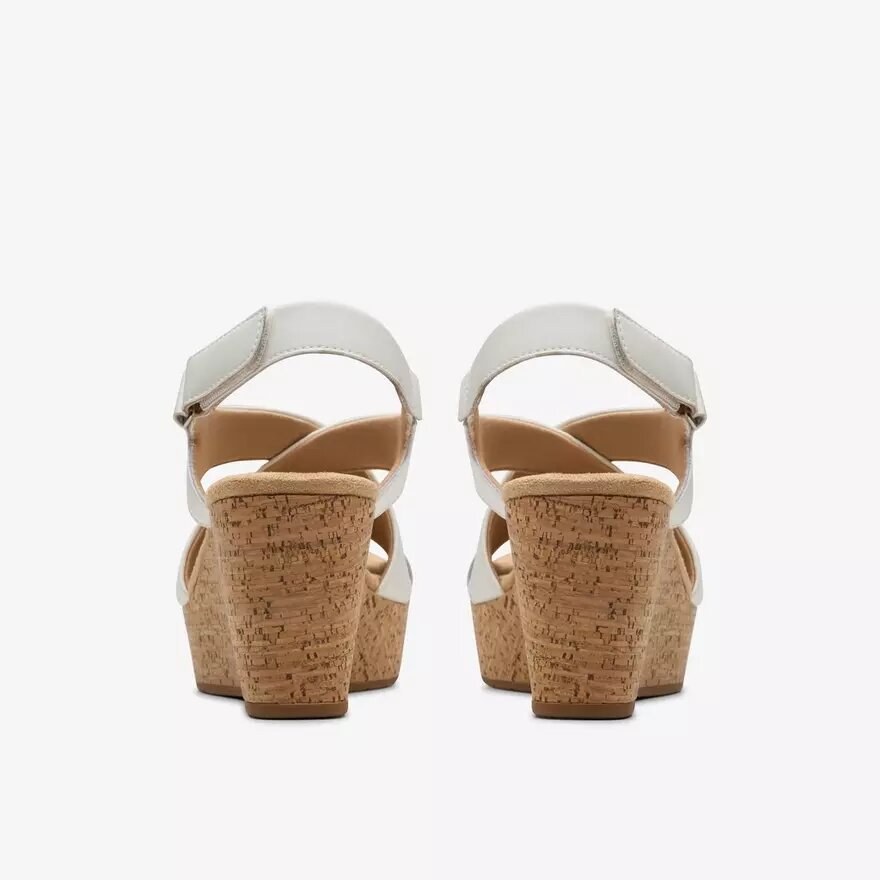 Womens Rose Style White Leather Wedges Womens Rose Style White Leather Wedges