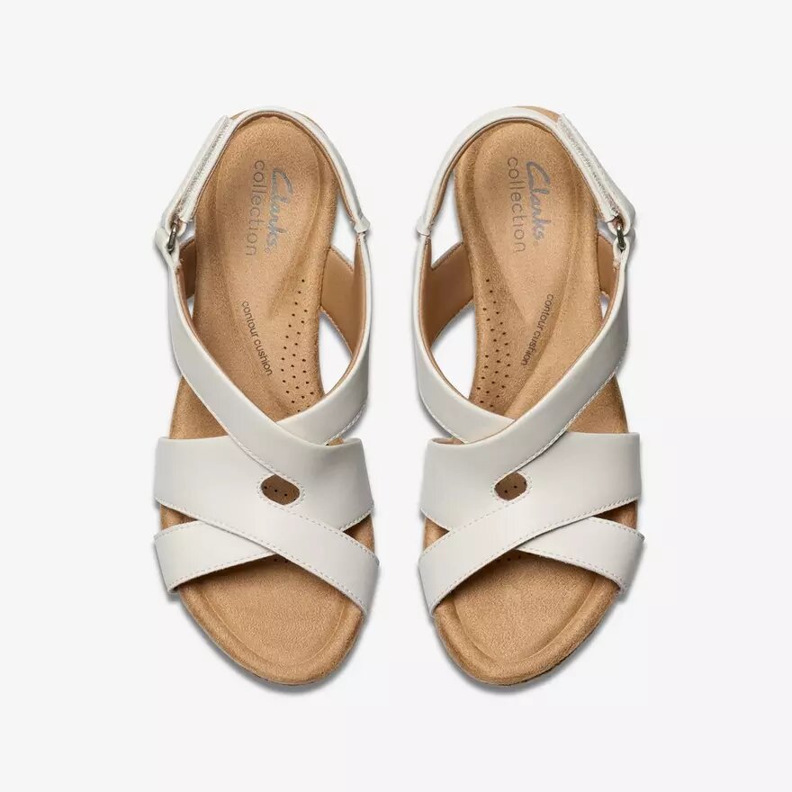Womens Rose Style White Leather Wedges Womens Rose Style White Leather Wedges