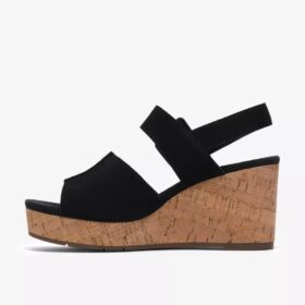Womens Sabina Dream Black Suede Wedges