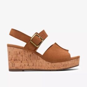 Womens Sabina Dream Tan Suede Wedges