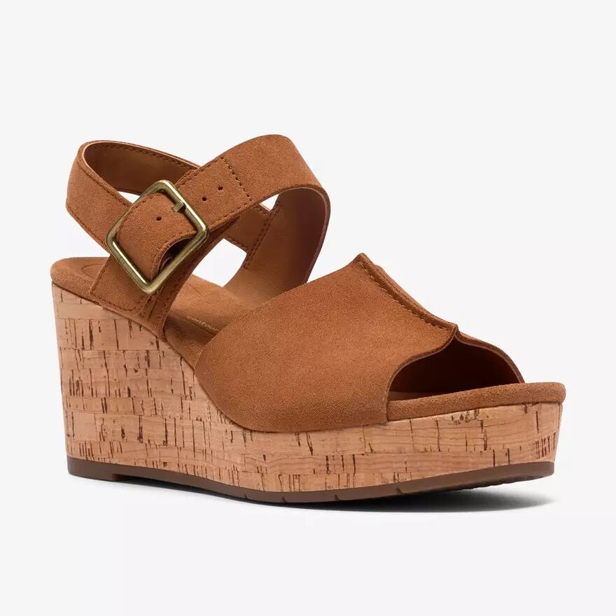 Womens Sabina Dream Tan Suede Wedges Womens Sabina Dream Tan Suede Wedges