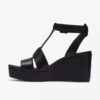 Womens Sabina Hope Black Leather Wedges Womens Sabina Hope Black Leather Wedges