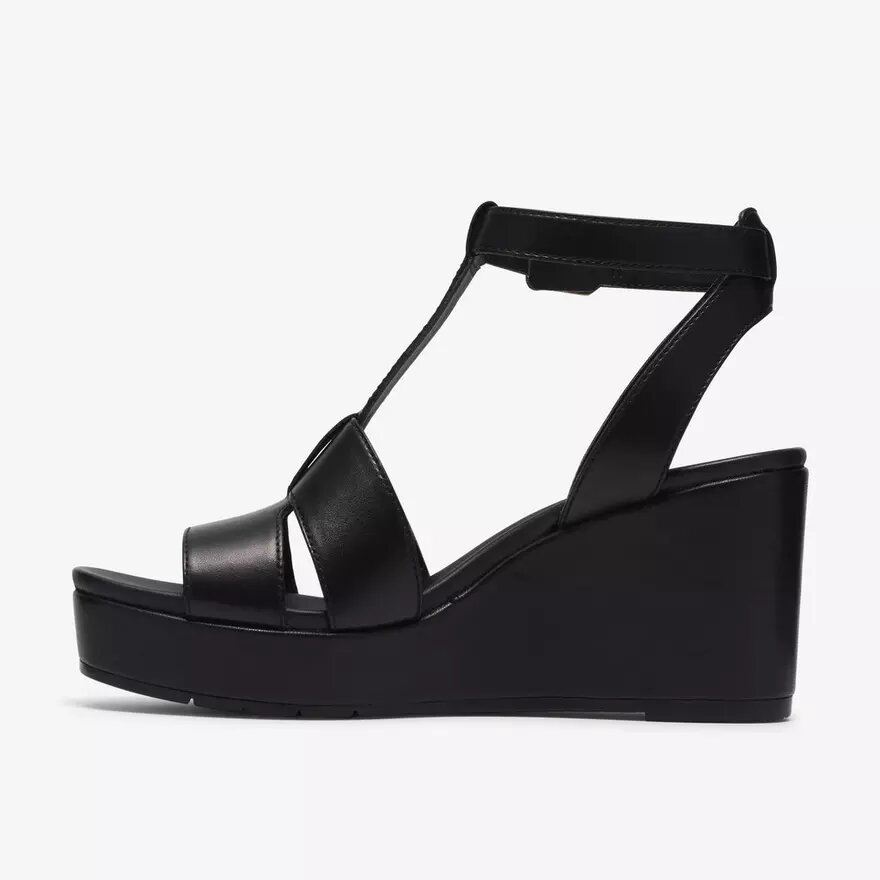 Womens Sabina Hope Black Leather Wedges Womens Sabina Hope Black Leather Wedges