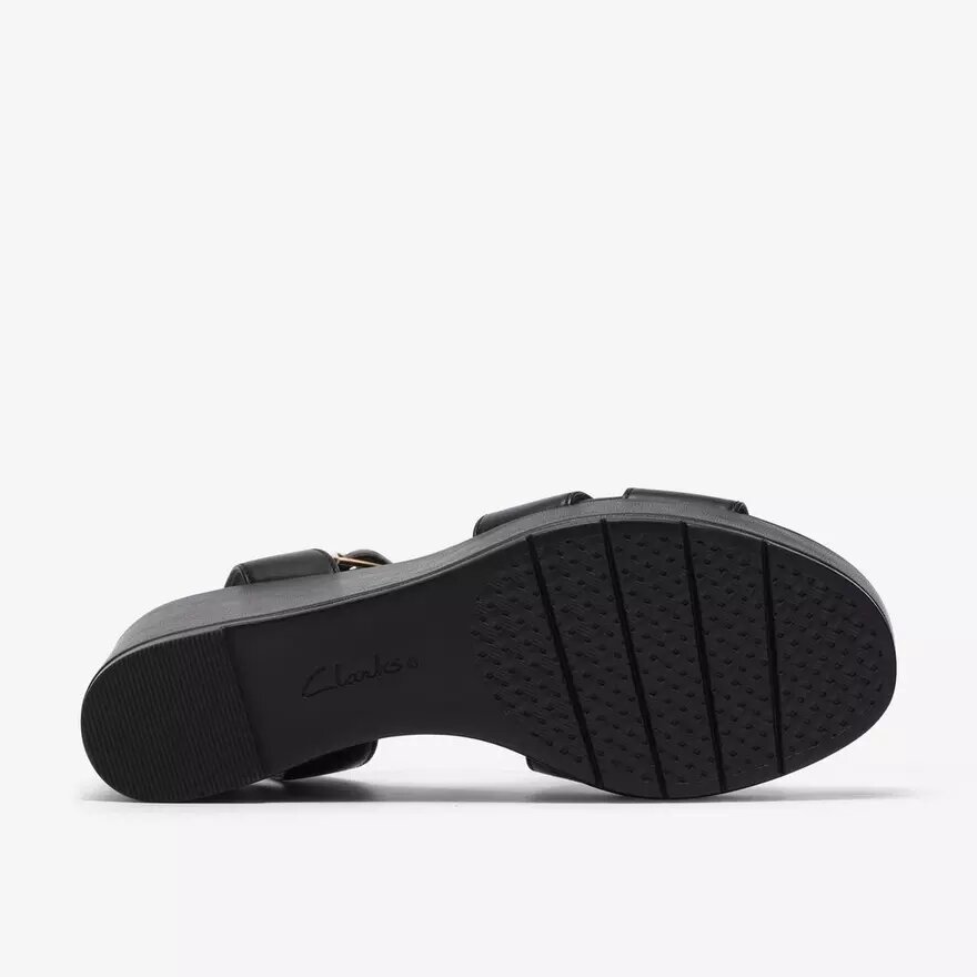 Womens Sabina Hope Black Leather Wedges Womens Sabina Hope Black Leather Wedges