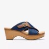 Womens Seannah Nora Dark Denim Wedges