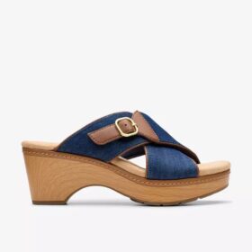 Womens Seannah Nora Dark Denim Wedges