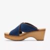 Womens Seannah Nora Dark Denim Wedges