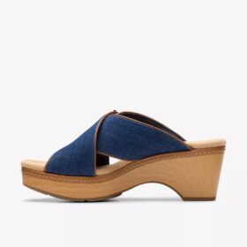 Womens Seannah Nora Dark Denim Wedges