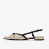 Womens Sensa15 Bow Cream Leather Sling Back Womens Sensa15 Bow Cream Leather Sling Back